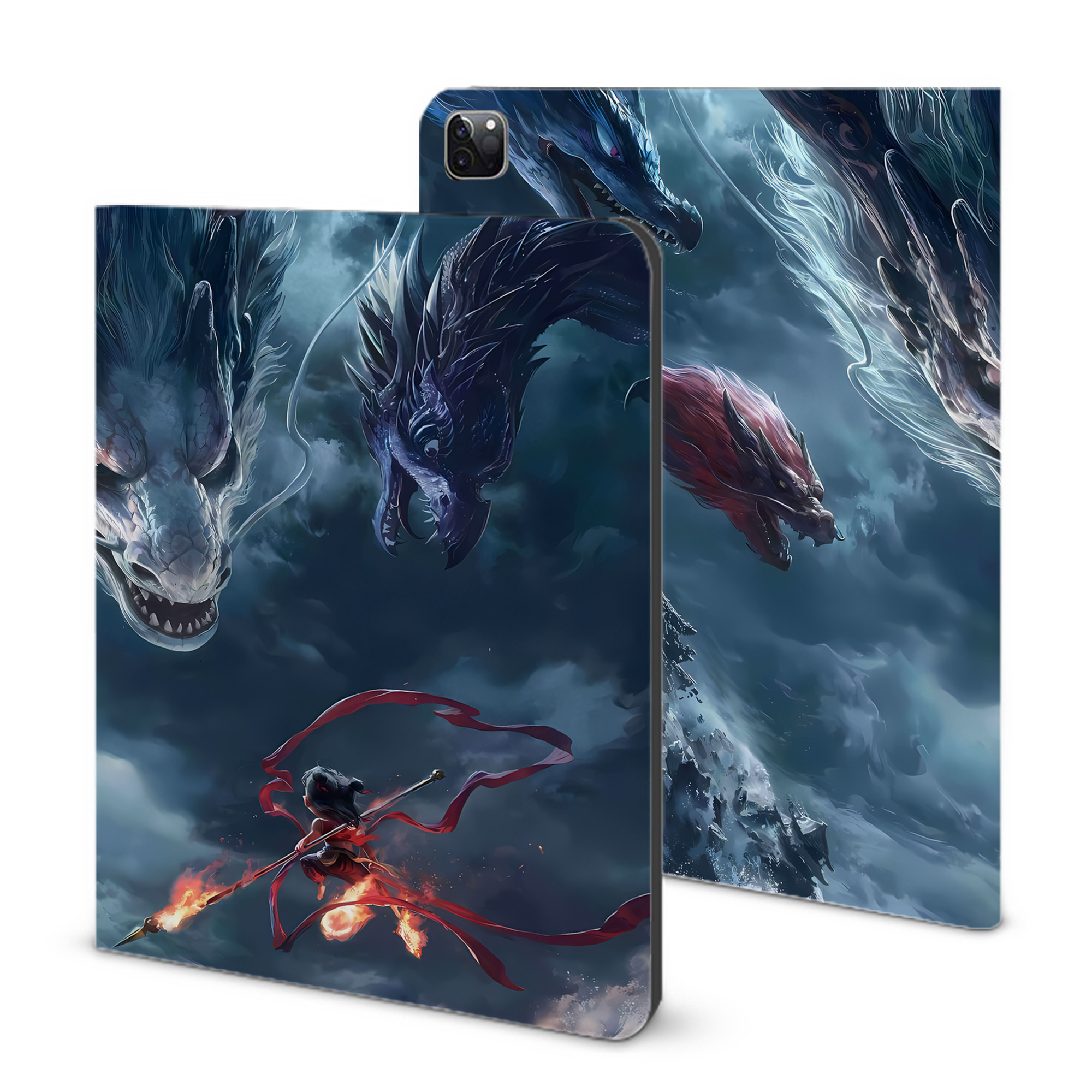 （画像用） Ne Zha 2 ナタ 魔童の大暴れ IPad ケース ブック型 PUレザー TPU 耐衝撃 軽量 薄型 ペン収納なし 全面保護 IPad 各モデル対応